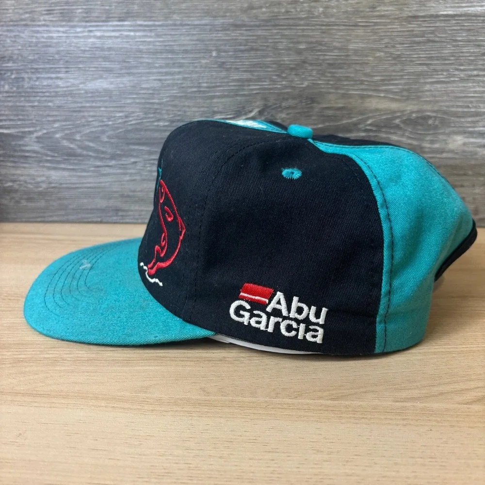 Vintage Abu‎ Garcia Hat Cap Snap Back Blue Fish Fishing K Prodcuts